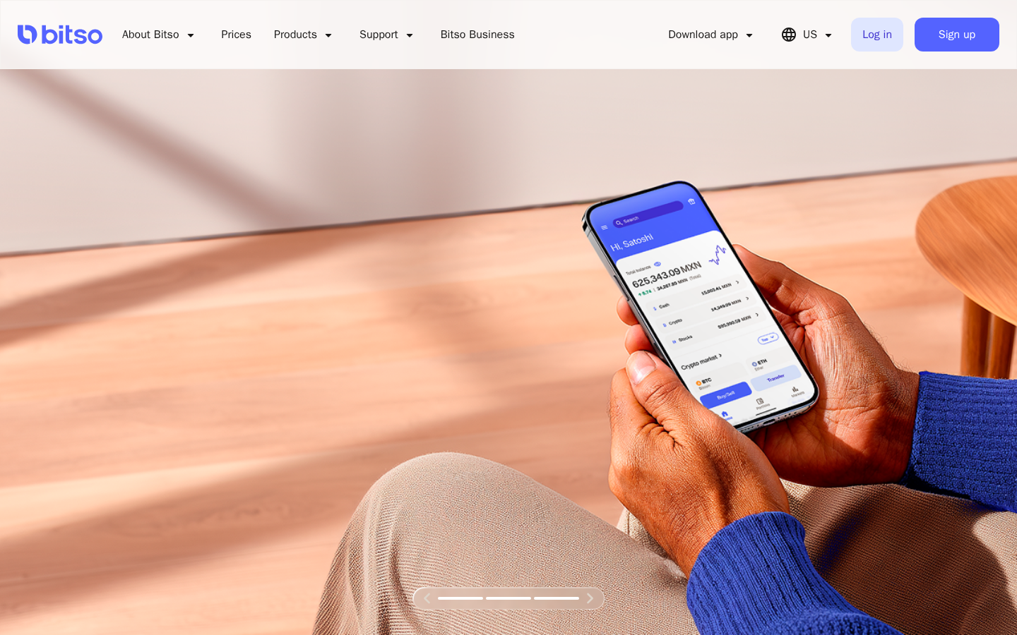 Bitso homepage screenshot