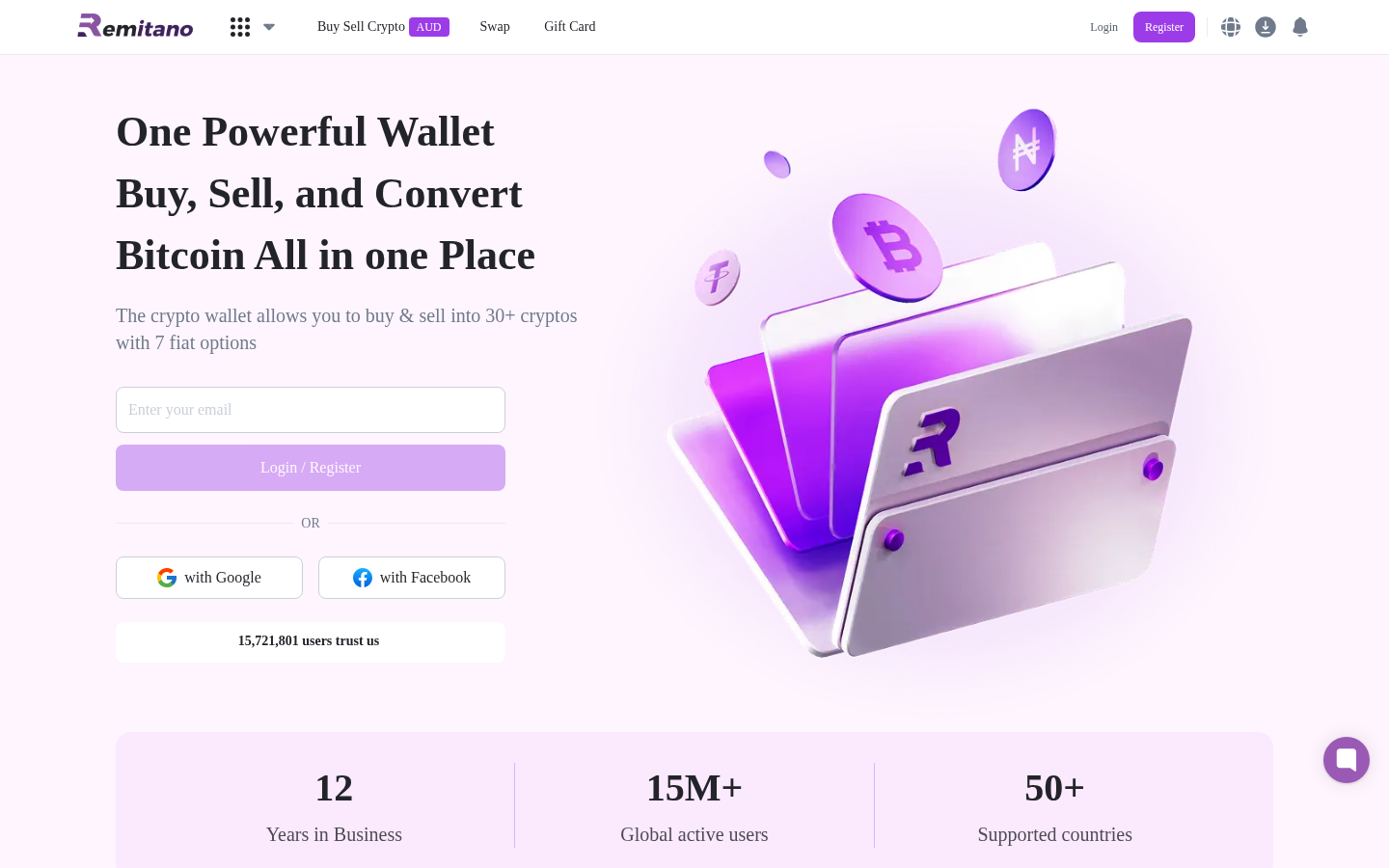 Remitano homepage screenshot